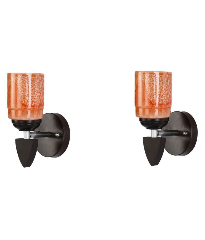     			Somil Decorative Wall Lamp Light Glass Wall Light Orange - Pack of 2