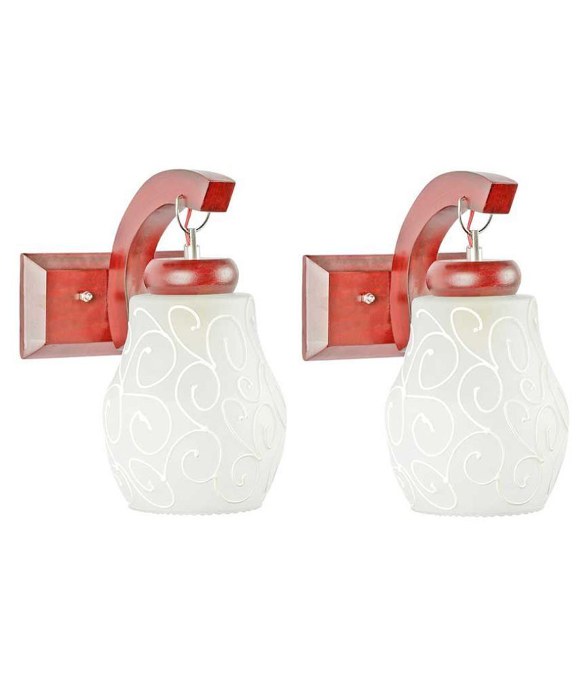     			Somil Decorative Wall Lamp Light Glass Wall Light White - Pack of 2