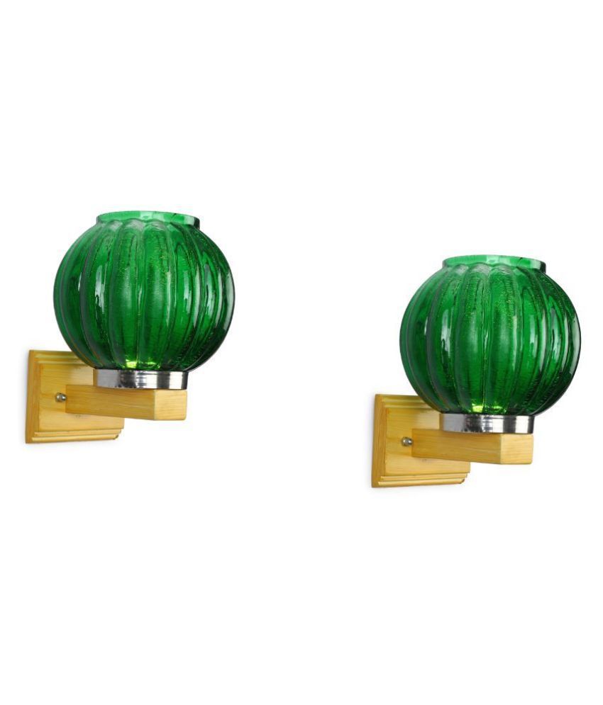     			Somil Decorative Wall Lamp Light Glass Wall Light Green - Pack of 2