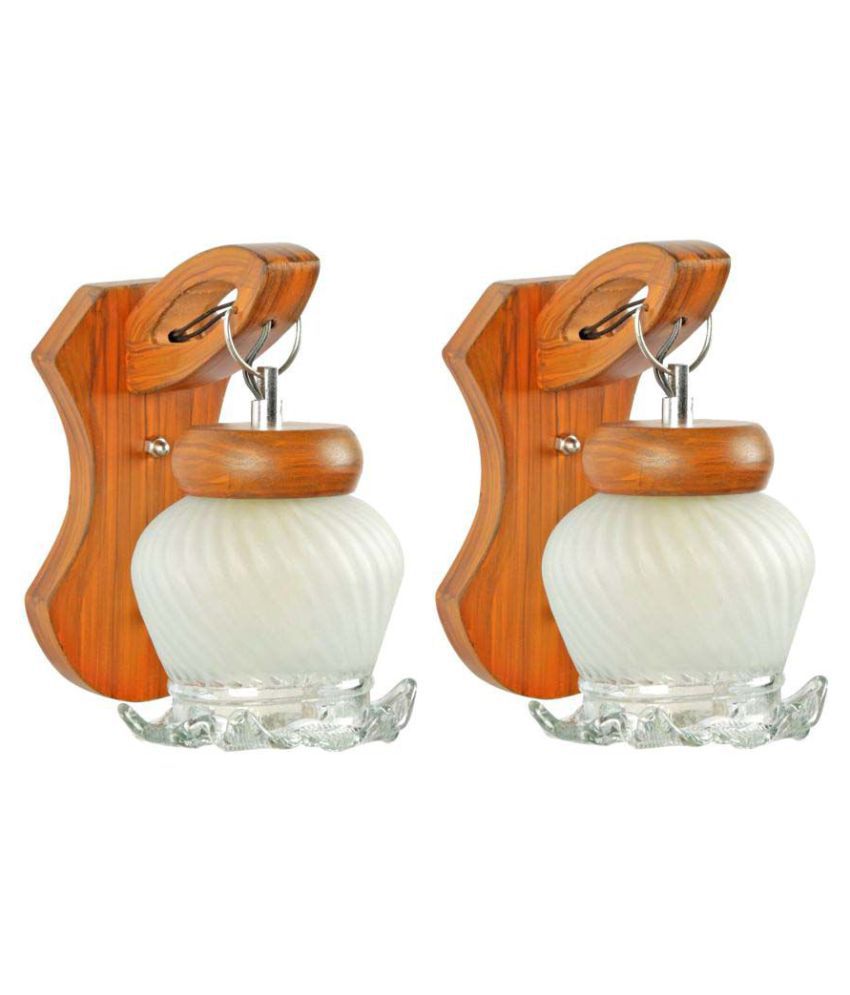     			Somil Decorative Wall Lamp Light Glass Wall Light Off White - Pack of 2
