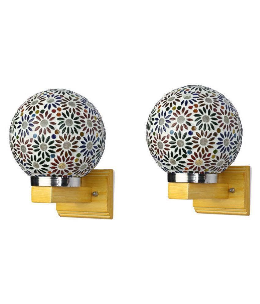     			Somil Decorative Wall Lamp Light Glass Wall Light Multi - Pack of 2