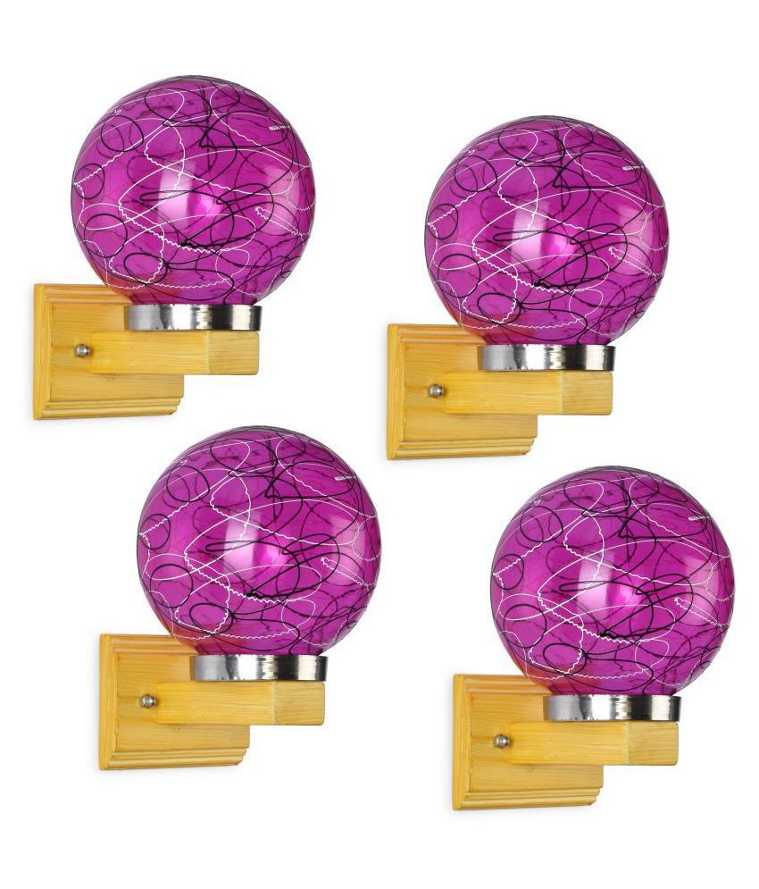     			Somil Decorative Wall Lamp Light Glass Wall Light Pink - Pack of 4