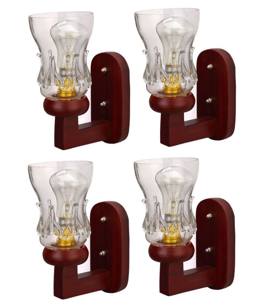     			Somil Decorative Wall Lamp Light Glass Wall Light Brown - Pack of 4