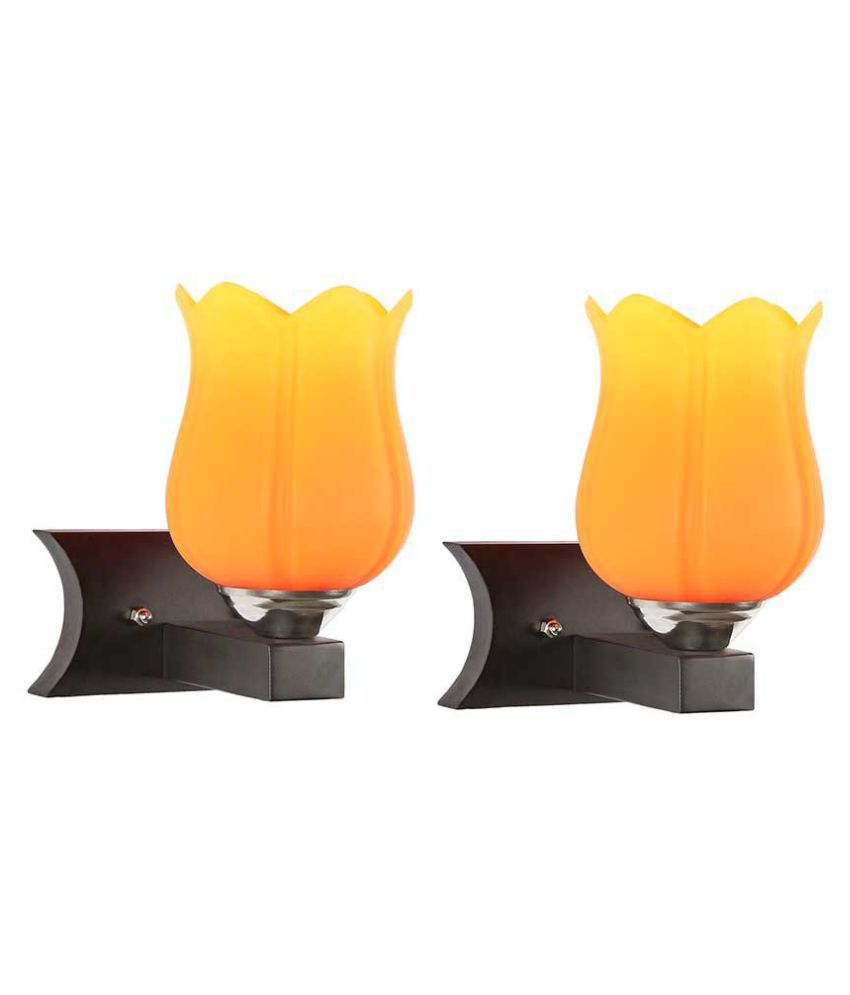     			Somil Decorative Wall Lamp Light Glass Wall Light Yellow - Pack of 2