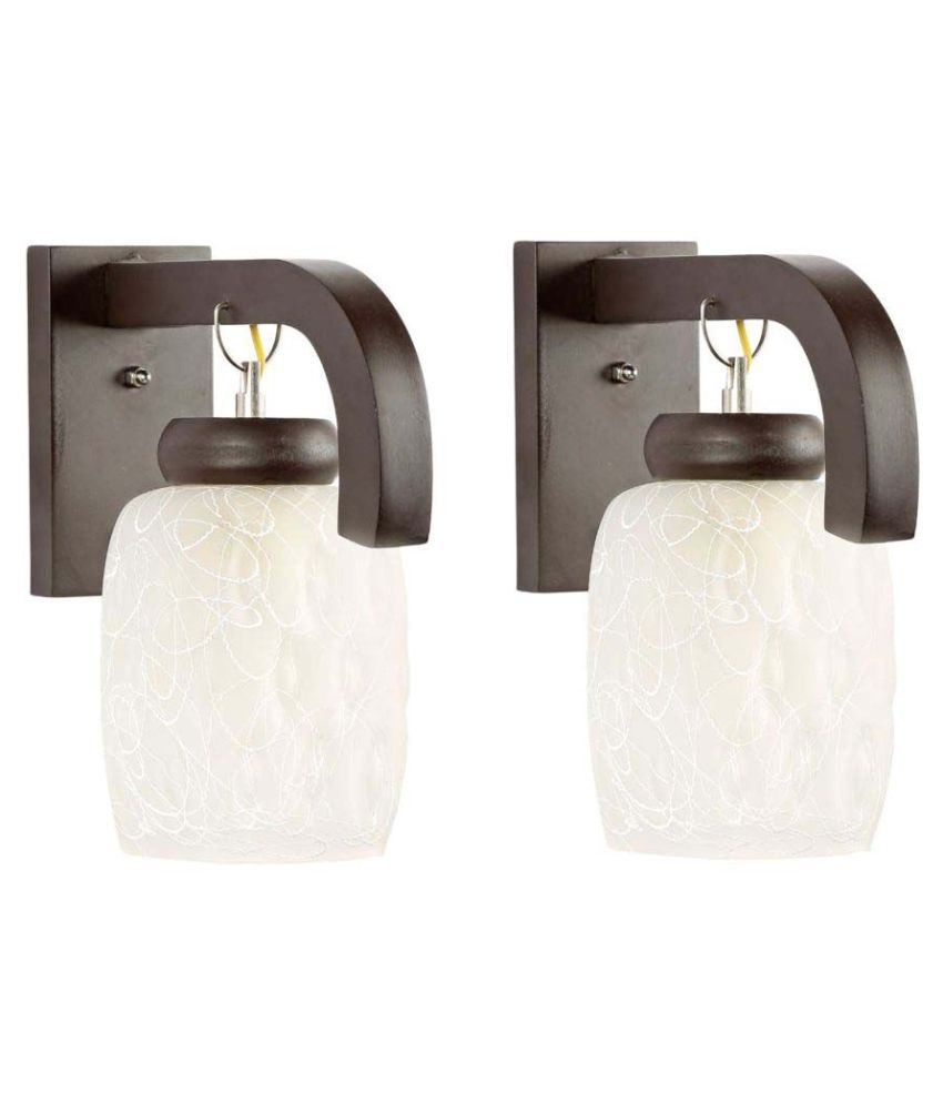     			Somil Decorative Wall Lamp Light Glass Wall Light White - Pack of 2