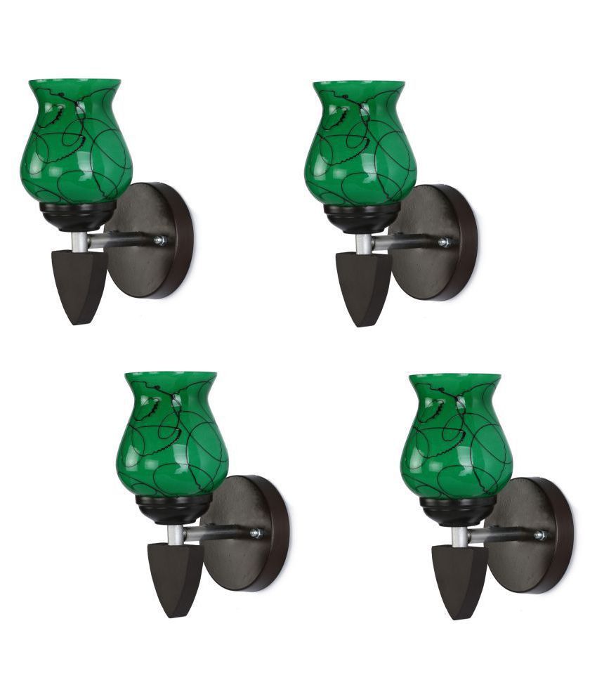     			Somil Decorative Wall Lamp Light Glass Wall Light Green - Pack of 4