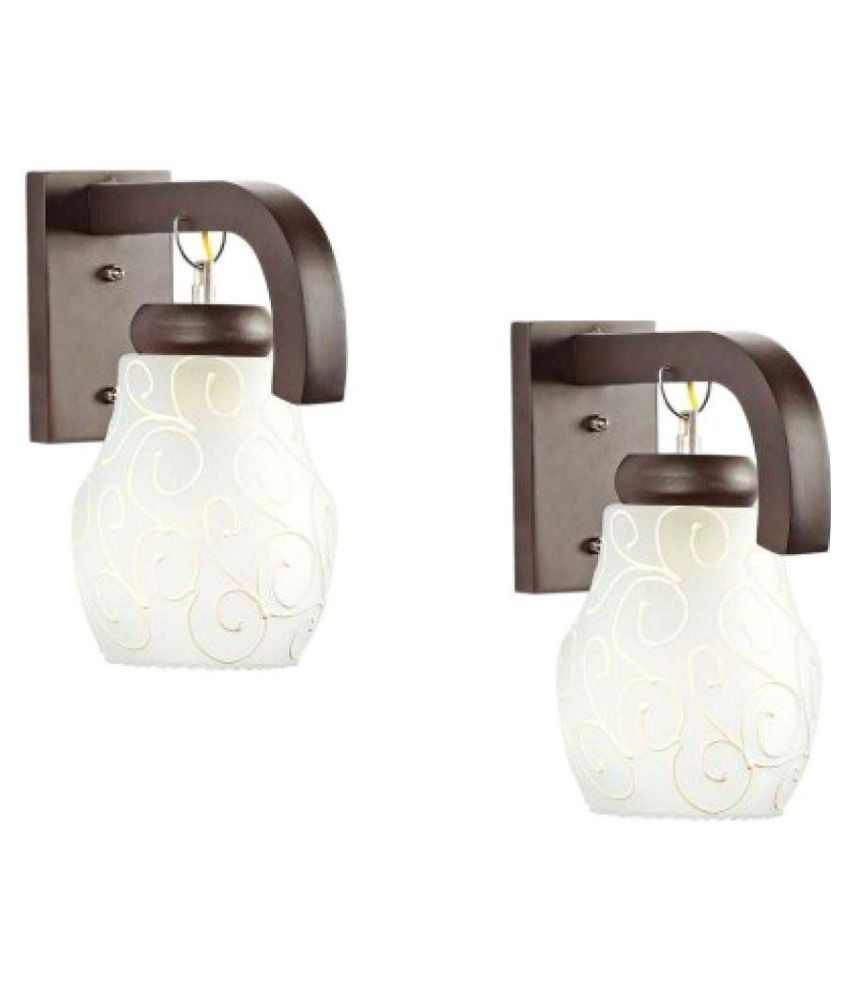     			Somil Decorative Wall Lamp Light Glass Wall Light White - Pack of 2