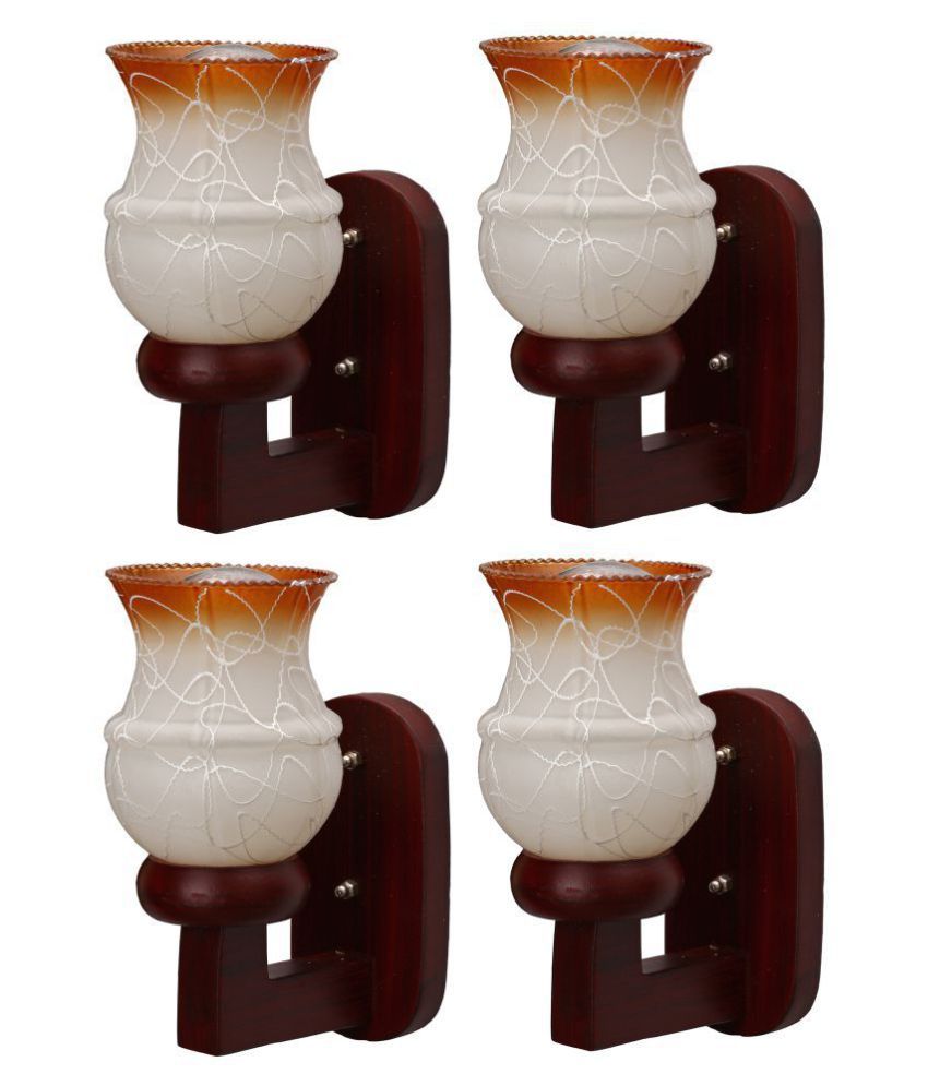     			Somil Decorative Wall Lamp Light Glass Wall Light Brown - Pack of 4