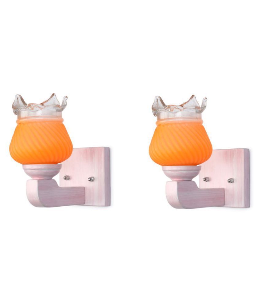     			Somil Decorative Wall Lamp Light Glass Wall Light Orange - Pack of 2