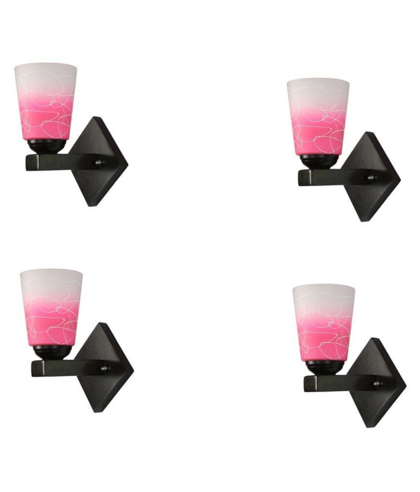     			Somil Decorative Wall Lamp Light Glass Wall Light Pink - Pack of 4