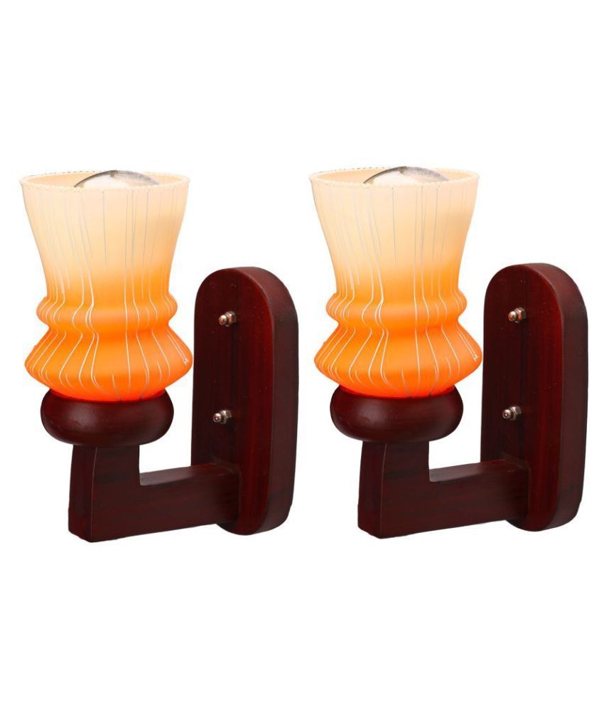     			Somil Decorative Wall Lamp Light Glass Wall Light Orange - Pack of 2