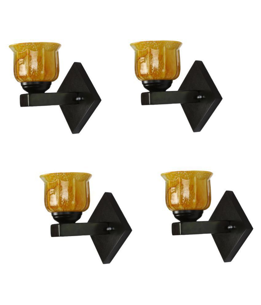     			Somil Decorative Wall Lamp Light Glass Wall Light Yellow - Pack of 4