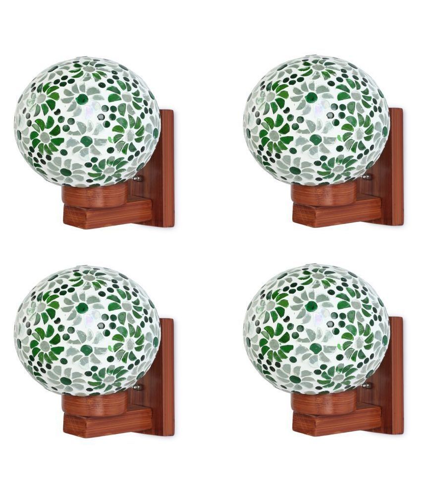     			Somil Decorative Wall Lamp Light Glass Wall Light Green - Pack of 4