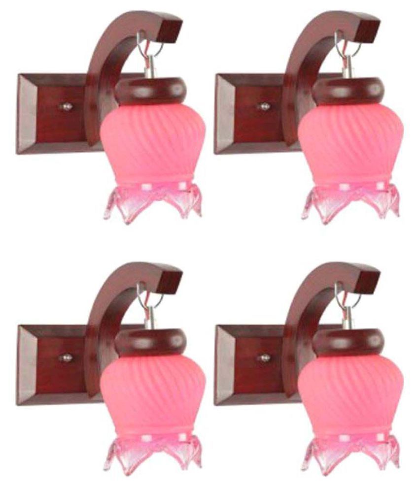     			Somil Decorative Wall Lamp Light Glass Wall Light Pink - Pack of 4