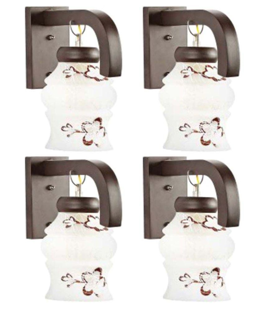     			Somil Decorative Wall Lamp Light Glass Wall Light White - Pack of 4