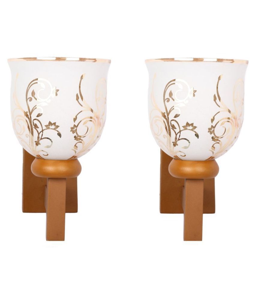     			Somil Decorative Wall Lamp Light Glass Wall Light Gold - Pack of 2