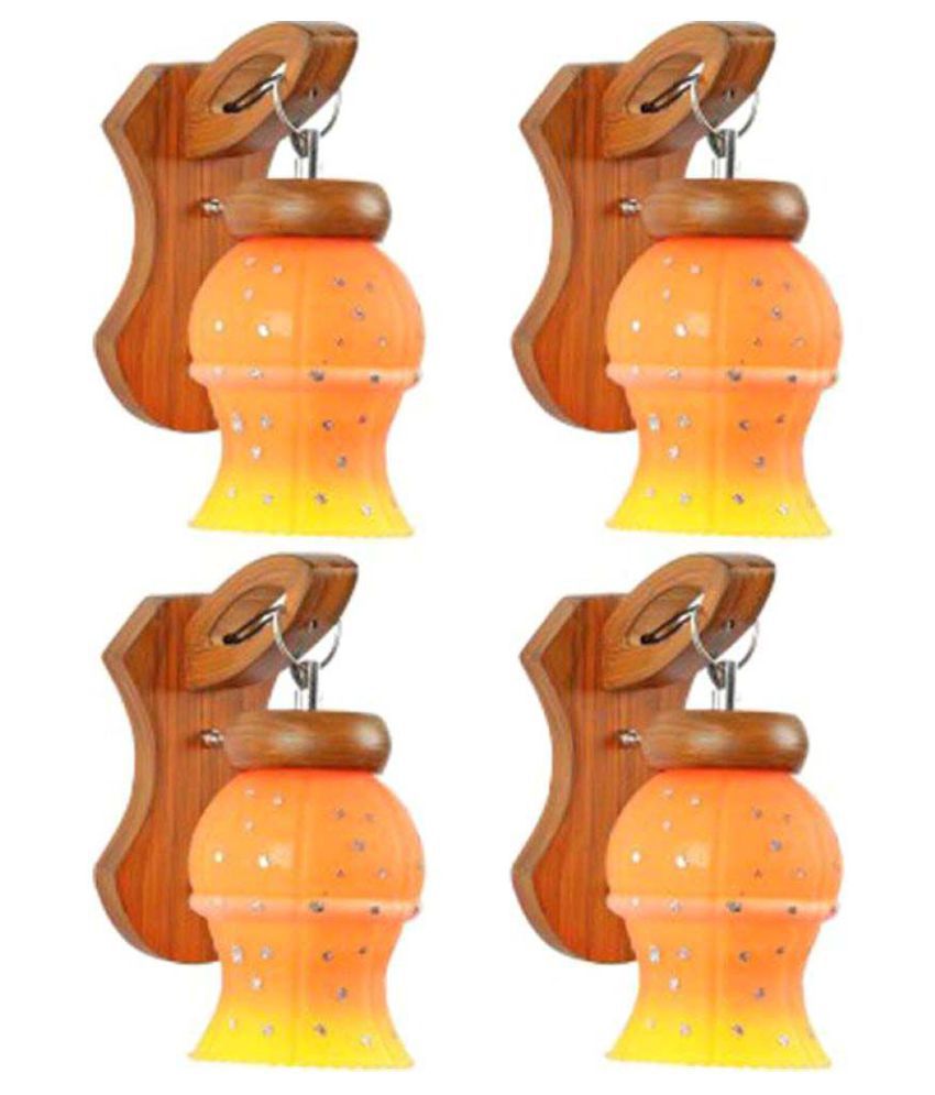    			Somil Decorative Wall Lamp Light Glass Wall Light Orange - Pack of 4