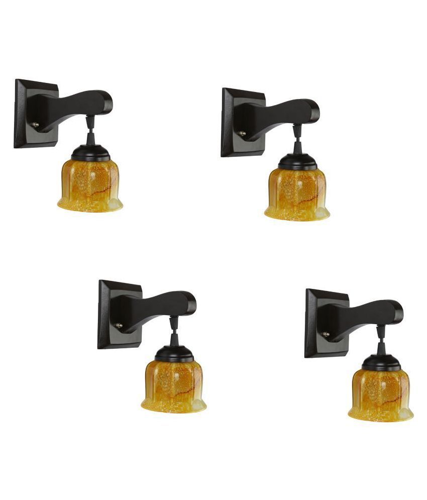     			Somil Decorative Wall Lamp Light Glass Wall Light Yellow - Pack of 4