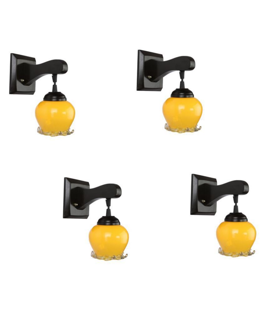     			Somil Decorative Wall Lamp Light Glass Wall Light Yellow - Pack of 4