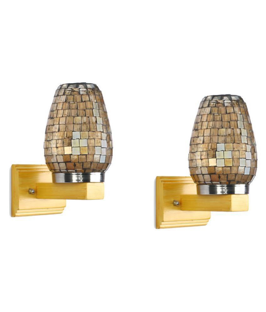     			Somil Decorative Wall Lamp Light Glass Wall Light Gold - Pack of 2