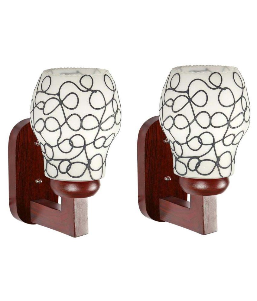     			Somil Decorative Wall Lamp Light Glass Wall Light White - Pack of 2