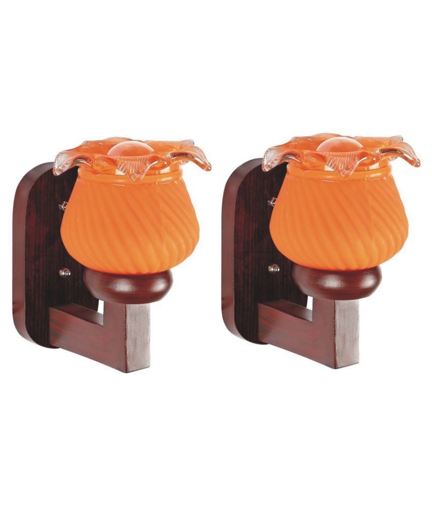     			Somil Decorative Wall Lamp Light Glass Wall Light Orange - Pack of 2