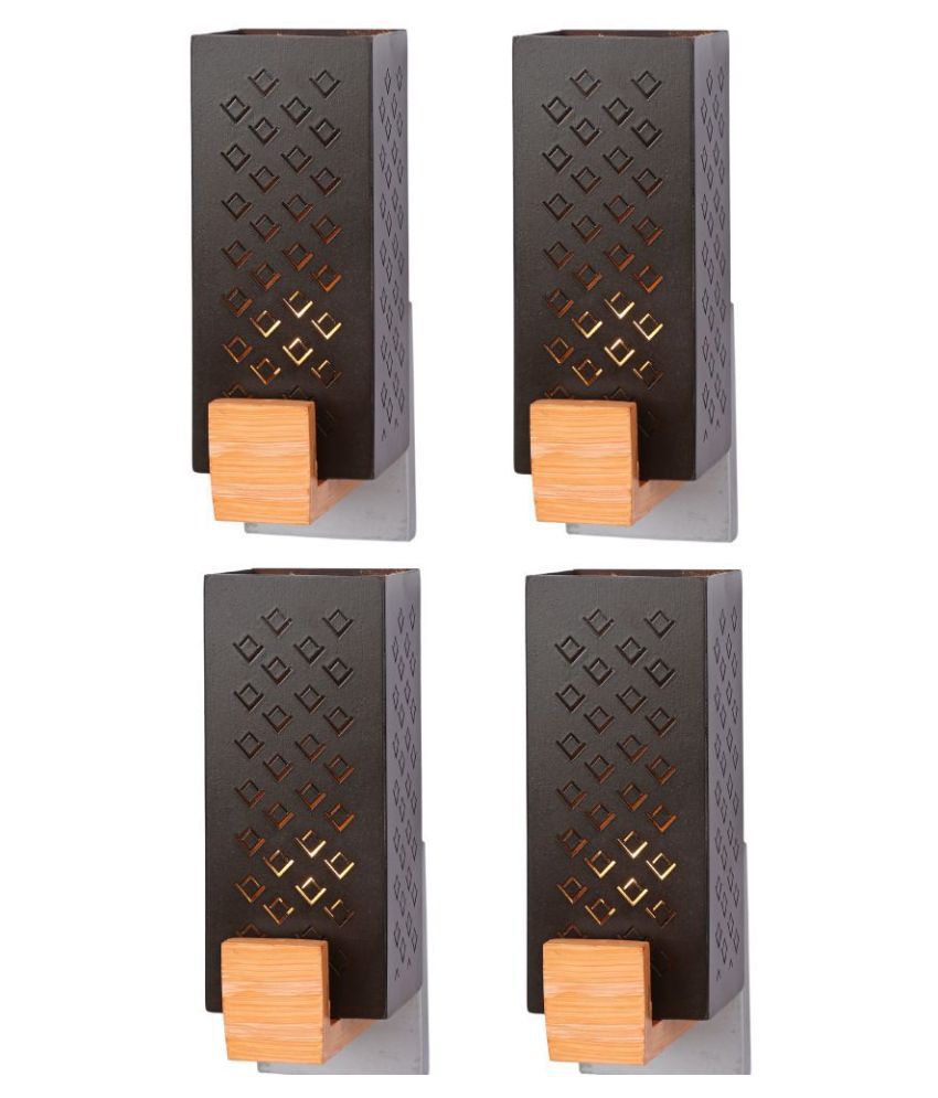     			Somil Decorative Wall Lamp Light Wood Wall Light Black - Pack of 4