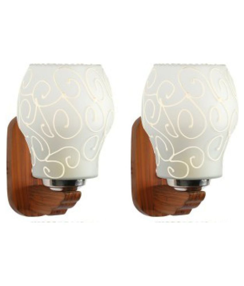     			Somil Decorative Wall Lamp Light Glass Wall Light White - Pack of 2