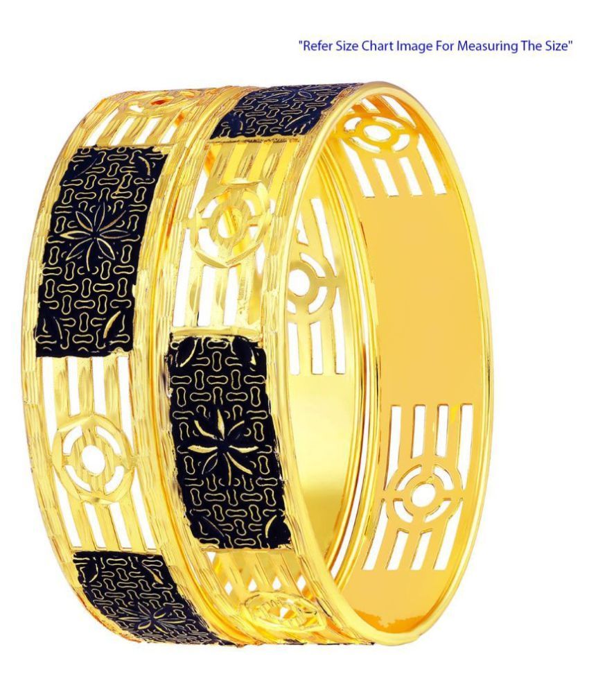     			Asmitta Beguiling Geographical Work Gold Plated Bangle For Women