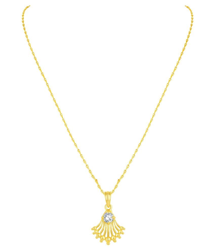     			Asmitta Pretty Designer Gold Plated CZ Stone Pendant with Chain For Women