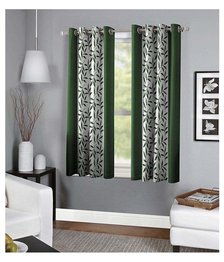 BM Creation Set of 2 Window Semi-Transparent Eyelet Polyester Curtains ...