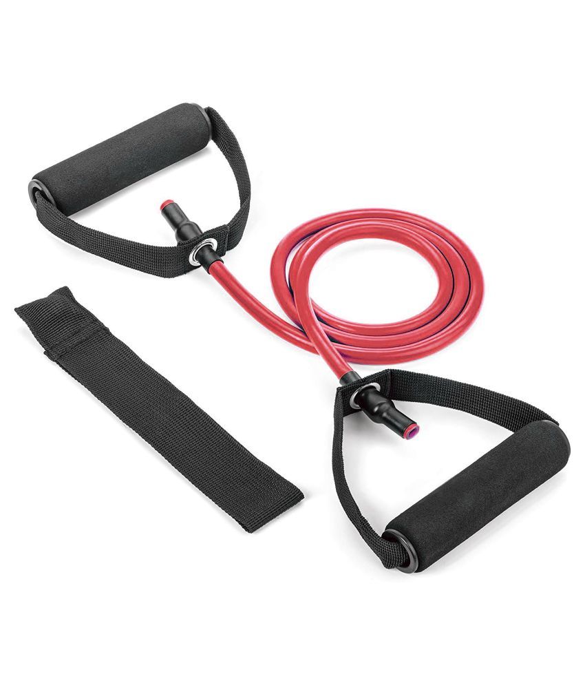     			House of Quirk Resistance Tube Exercise Bands for Stretching with Door Anchor, Workout, and Toning for Men, and Women