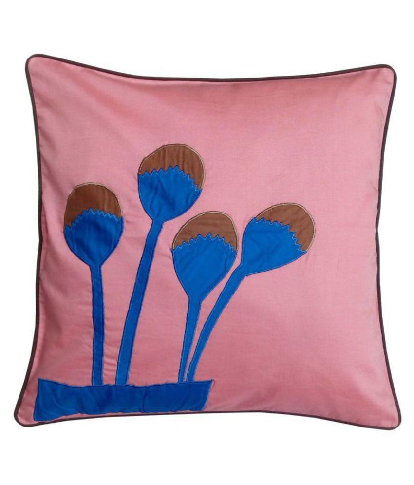     			Hugs'n'Rugs Single Cotton Pink Cushion Cover (40 x 40 cm)