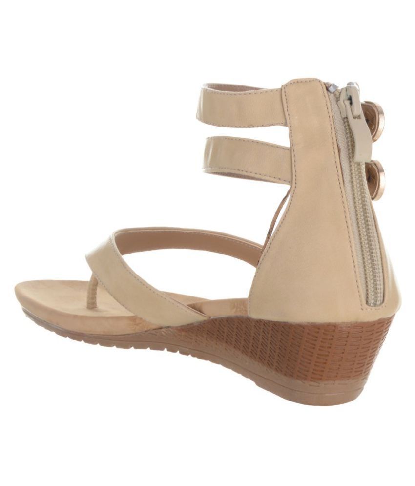 SHERRIF SHOES Beige Wedges Heels Price in India Buy SHERRIF SHOES