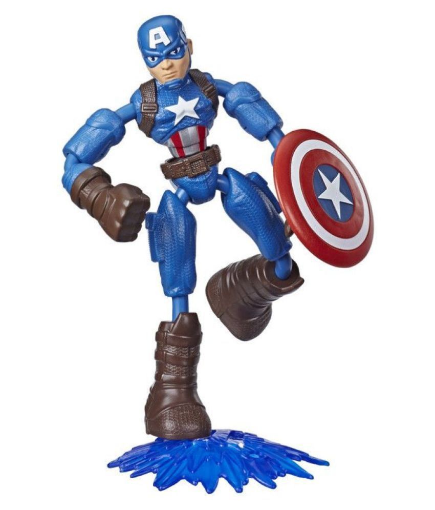 Marvel Avengers Bend&Flex Toy, 6-Inch Flexible Captain America Action ...