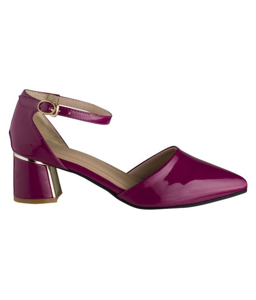 deep purple block heels