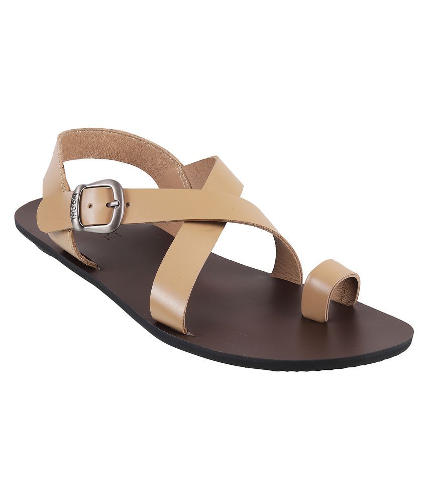 Mochi BEIGE Synthetic Leather Sandals Price in India- Buy Mochi BEIGE Synthetic Leather Sandals 