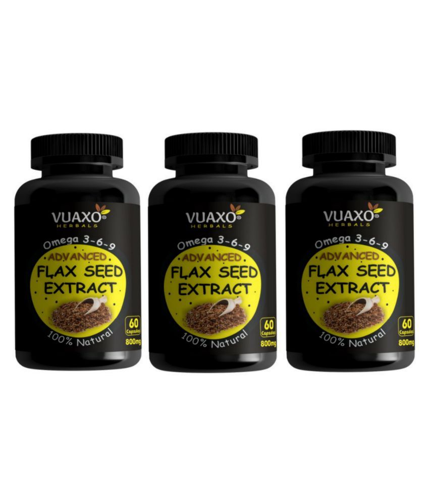 vuaxo Advanced Flaxseed Extract Omega 3 6 9 Fatty Acid Capsule 180 no.s