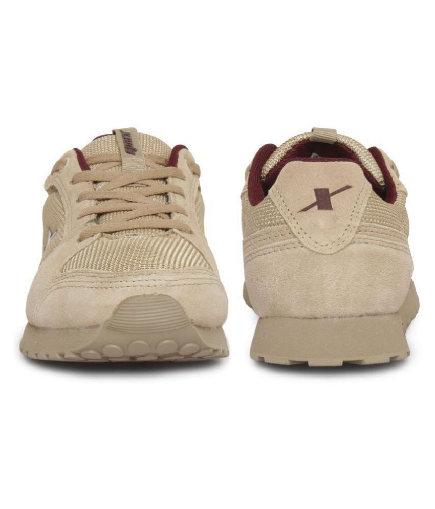 beige running shoes