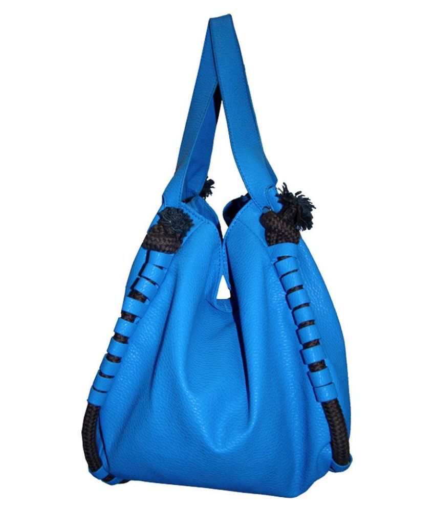 Arpera Blue Faux Leather Hobo Bag Buy Arpera Blue Faux Leather Hobo