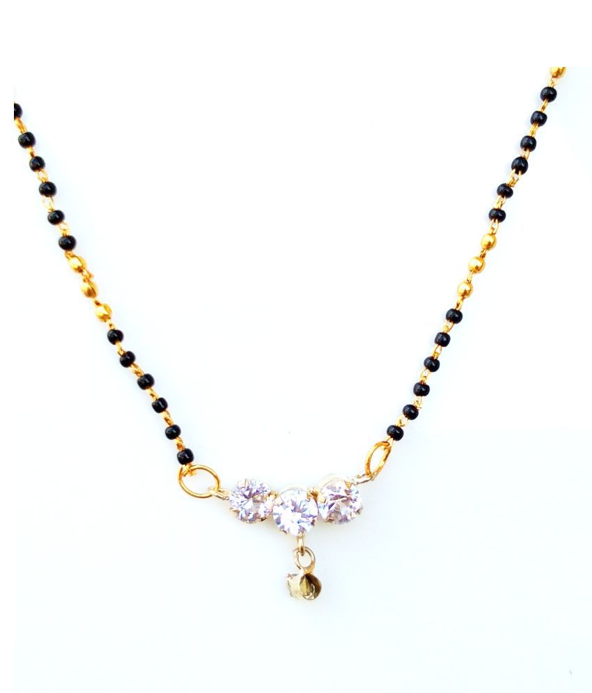 Indian Wedding Golden 20 Mangalsutra Black Beads Chain Necklace 