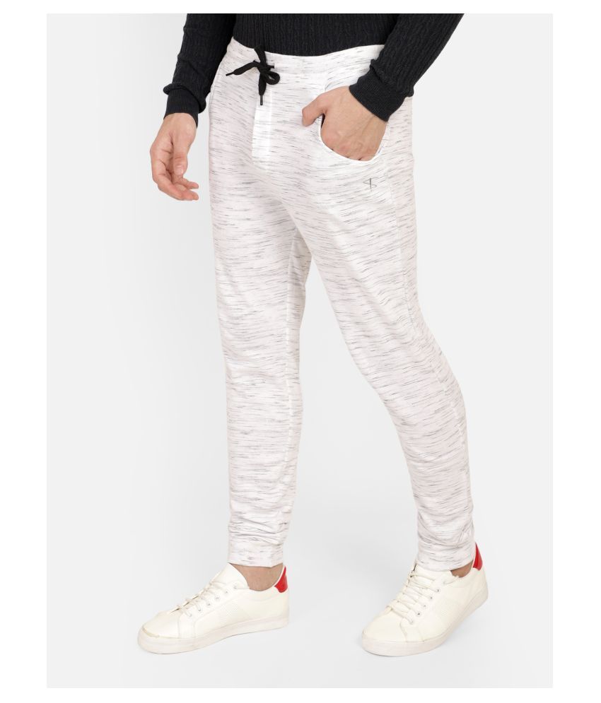 white cotton joggers