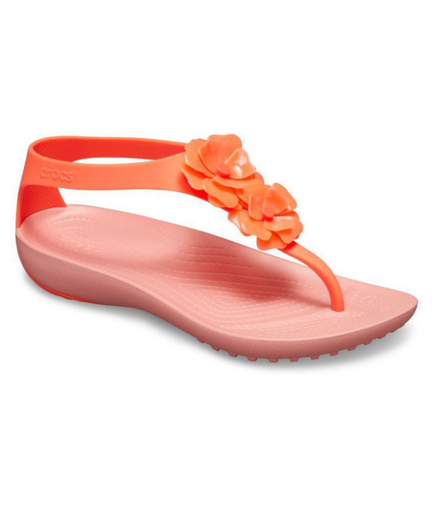 crocs orange flip flops