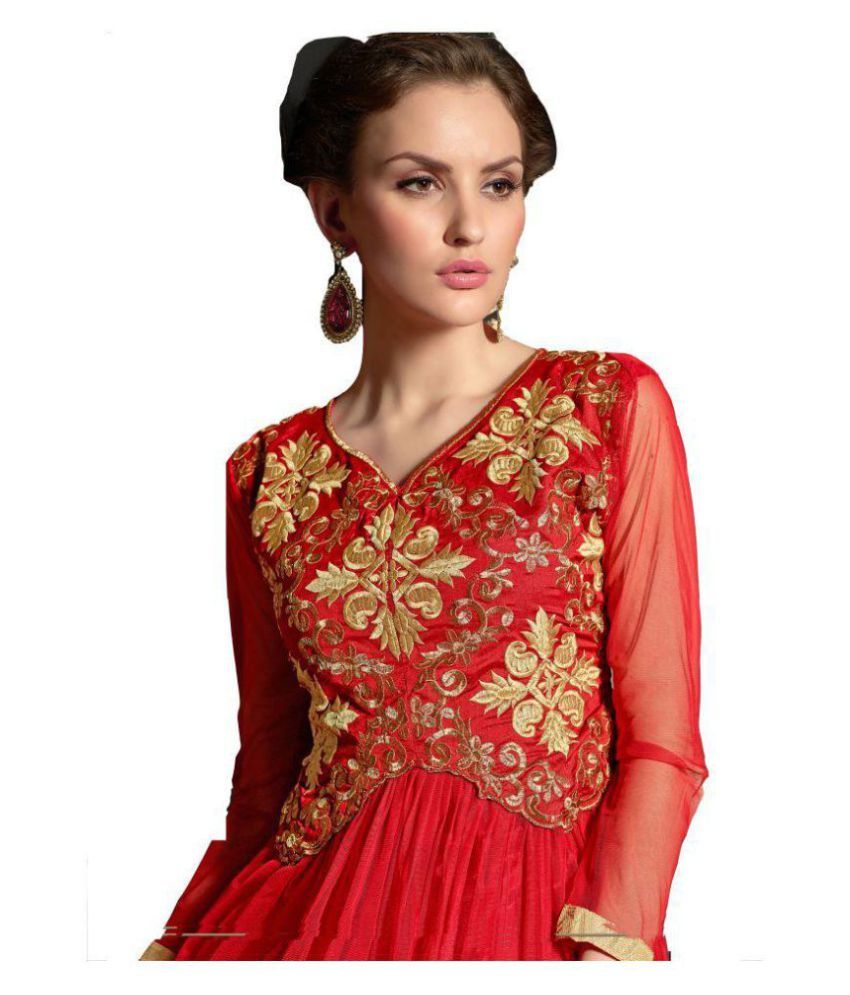red gown for women net
