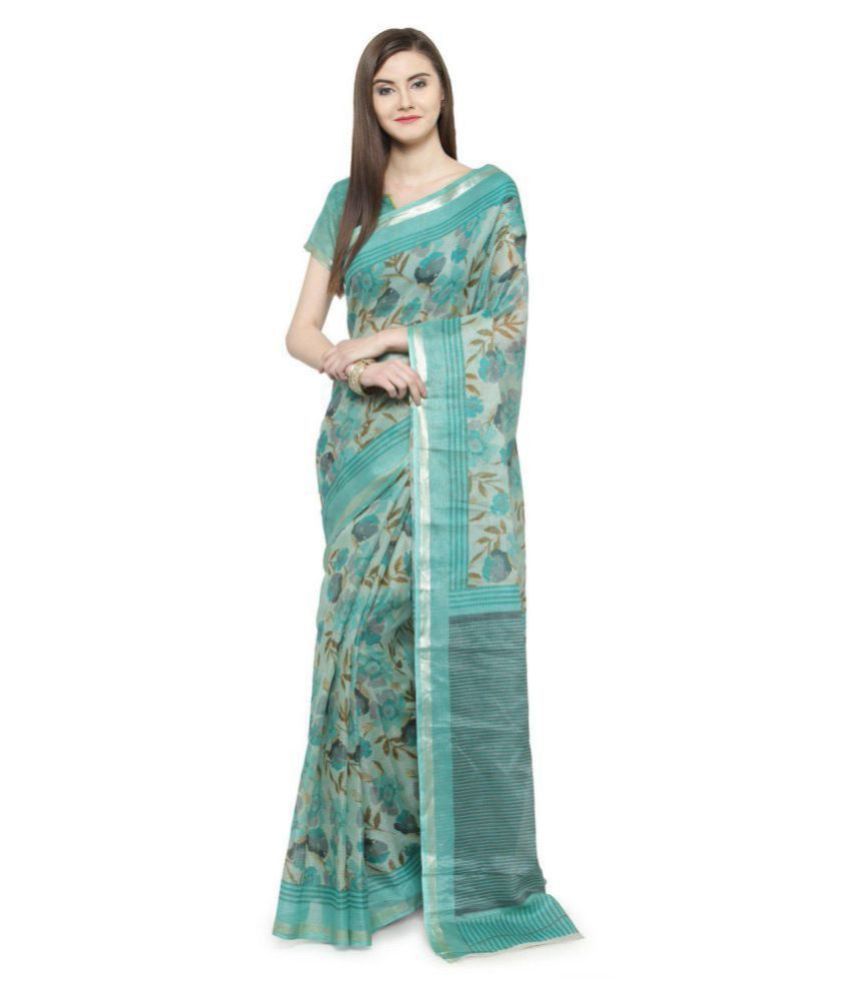     			Shaily Retails Green,Grey Cotton Silk Saree