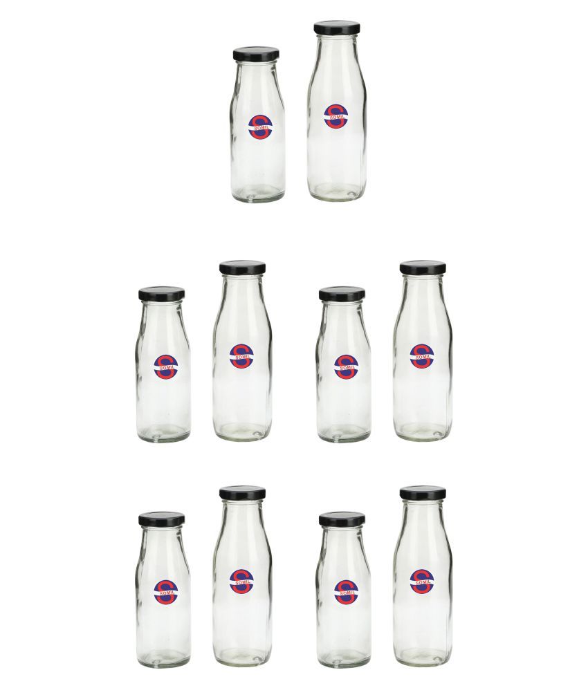     			Afast Glass Storage Bottle, Clear, Pack Of 10, 300 ml