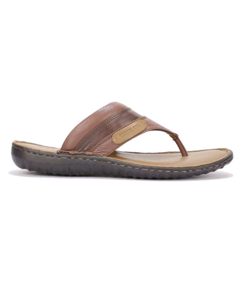 Woodland Brown Leather Slippers Price in India- Buy Woodland Brown ...