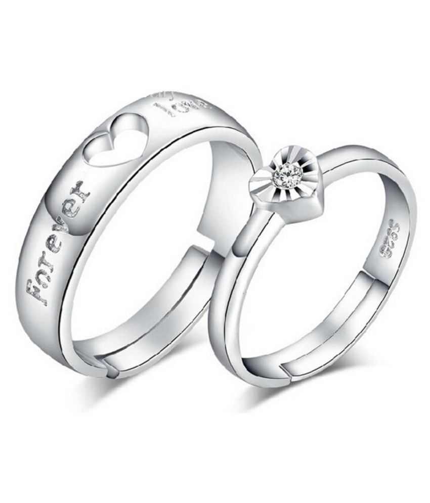     			Stylish Teens- Silver Rings (Pack of 2)