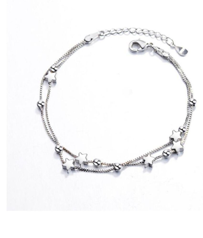 Buy Sterling Silver Star Multi Layer Loose Bracelet For Women & Girls ...