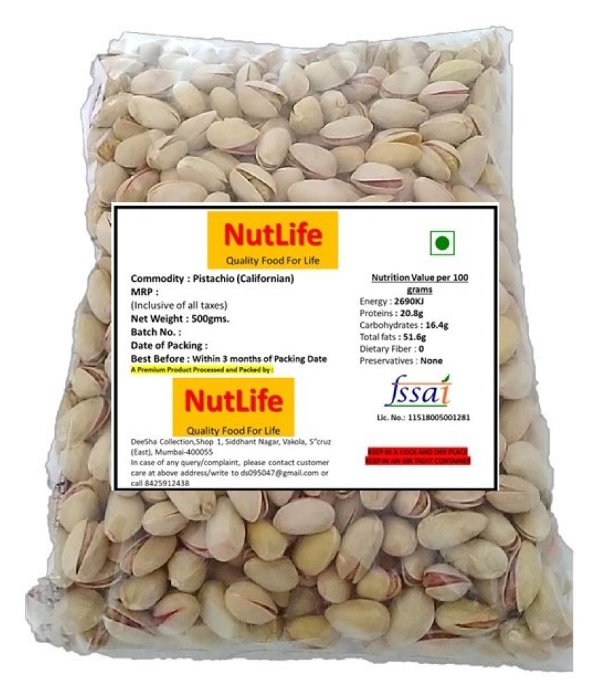 Nutlifefresh Pistachio Nut (Pista) 500 g Buy Nutlifefresh Pistachio